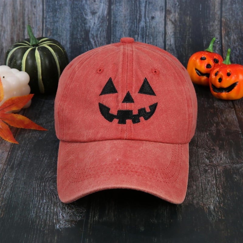 Lyfange Halloween Pumpkin Hat for Women Men Halloween Baseball Cap Adjustable Jack-o Lantern Hat Orange - Image 5